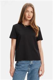 ΓΥΝΑΙΚΕΙΟ T-SHIRT ΜΕ ΣΤΑΜΠΩΤΟ ΛΟΓΟΤΥΠΟ REGULAR FIT - LV044C905G ΜΑΥΡΟ CALVIN KLEIN