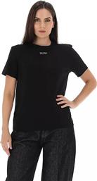 ΓΥΝΑΙΚΕΙΟ T-SHIRT ΜΕ ΣΤΑΜΠΩΤΟ ΛΟΓΟΤΥΠΟ REGULAR FIT - LV147C857G ΜΑΥΡΟ CALVIN KLEIN