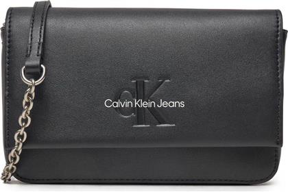 CALVIN KLEIN ΓΥΝΑΙΚΕΙΟ ΤΣΑΝΤΑΚΙ CLUTCH ΜΕ ΛΟΓΟΤΥΠΟ - K60K612375 ΜΑΥΡΟ