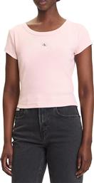 JEANS A- WOVEN LABEL 2X2 RIB BABY TEE CALVIN KLEIN