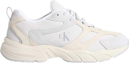 ΑΝΔΡΙΚΑ SNEAKERS ΜΕ ΛΟΓΟΤΥΠΟ ''RETRO TENNIS LOW MG'' - YM0YM01171 ΛΕΥΚΟ CALVIN KLEIN JEANS