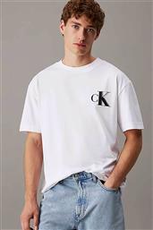 ΑΝΔΡΙΚΟ T-SHIRT ΜΕ MONOGRAM ΣΤΟ ΣΤΗΘΟΣ ΚΑΙ ΣΤΟ ΠΙΣΩ ΜΕΡΟΣ RELAXED FIT - J30J327475 ΛΕΥΚΟ CALVIN KLEIN JEANS από το NOTOS