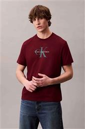 ΑΝΔΡΙΚΟ T-SHIRT ΜΟΝΟΧΡΩΜΟ ΜΕ ΛΟΓΟΤΥΠΟ - LV04RB862G ΜΠΟΡΝΤΟ CALVIN KLEIN JEANS