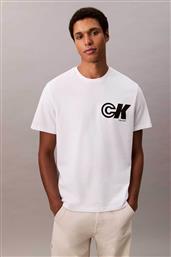 ΑΝΔΡΙΚΟ T-SHIRT ΜΟΝΟΧΡΩΜΟ ΜΕ ΛΟΓΟΤΥΠΟ REGULAR FIT - LV04RC835G ΛΕΥΚΟ CALVIN KLEIN JEANS
