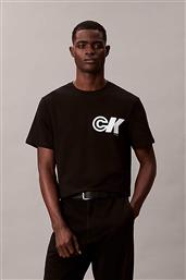 ΑΝΔΡΙΚΟ T-SHIRT ΜΟΝΟΧΡΩΜΟ ΜΕ ΛΟΓΟΤΥΠΟ REGULAR FIT - LV04RC835G ΜΑΥΡΟ CALVIN KLEIN JEANS