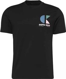ΑΝΔΡΙΚΟ T-SHIRT ΜΟΝΟΧΡΩΜΟ ΜΕ ΛΟΓΟΤΥΠΟ REGULAR FIT - LV04RC843G ΜΑΥΡΟ CALVIN KLEIN JEANS