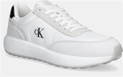 ΑΘΛΗΤΙΚΑ ATHLEISURE RUNNER LACEUP NY-SU ΧΡΩΜΑ: ΑΣΠΡΟ, YM0YM01370 CALVIN KLEIN JEANS
