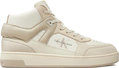 ΑΘΛΗΤΙΚΑ BASKET CUP MID LACEUP LTH ML MTR YM0YM00995 ΜΠΕΖ CALVIN KLEIN JEANS