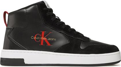 ΑΘΛΗΤΙΚΑ BASKET CUPSOLE IRREG LINES YM0YM00612 ΜΑΥΡΟ CALVIN KLEIN JEANS