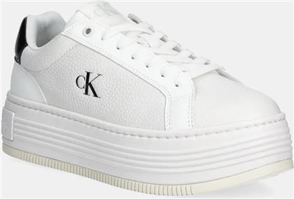 ΑΘΛΗΤΙΚΑ BOLD FLATF LOW LACE MG ΧΡΩΜΑ: ΑΣΠΡΟ, YW0YW01766 CALVIN KLEIN JEANS