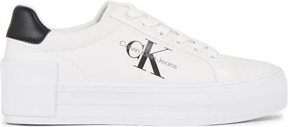 ΑΘΛΗΤΙΚΑ BOLD VULC FLATFORM LACEUP LTH WN YW0YW00821 ΛΕΥΚΟ CALVIN KLEIN JEANS