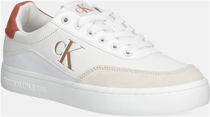 ΑΘΛΗΤΙΚΑ CLASSIC CUPSOLE LACEUP LOW LTH ΧΡΩΜΑ: ΑΣΠΡΟ, YW0YW01668 CALVIN KLEIN JEANS