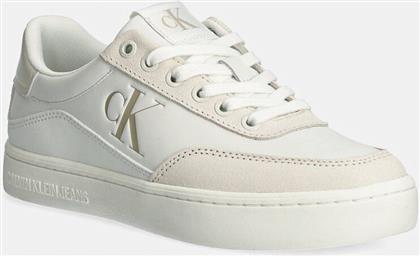 ΑΘΛΗΤΙΚΑ CLASSIC CUPSOLE LOW MG LTH ΧΡΩΜΑ: ΑΣΠΡΟ, YW0YW01585 CALVIN KLEIN JEANS