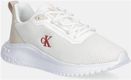 ΑΘΛΗΤΙΚΑ EVA RUNNER L-UP MIX MESH LOGO CK ΧΡΩΜΑ: ΑΣΠΡΟ, YW0YW01851 CALVIN KLEIN JEANS