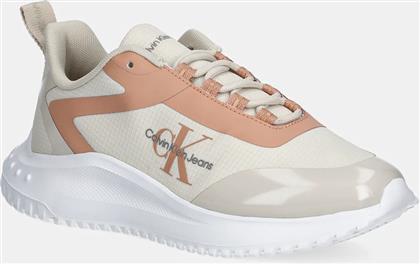ΑΘΛΗΤΙΚΑ EVA RUNNER LOW LACE MIX ML WN ΧΡΩΜΑ: ΜΠΕΖ, YW0YW01442 CALVIN KLEIN JEANS