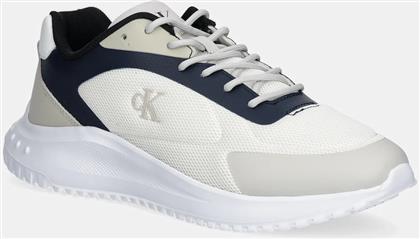 ΑΘΛΗΤΙΚΑ EVA RUNNER LOW MESH MIX ΧΡΩΜΑ: ΑΣΠΡΟ, YM0YM01185 CALVIN KLEIN JEANS
