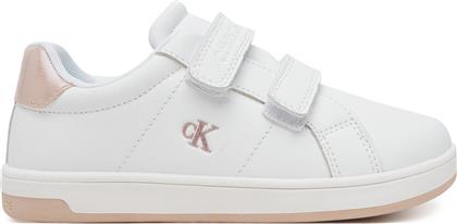 ΑΘΛΗΤΙΚΑ LOW CUT VELCRO V1A9-82007-1355X S ΛΕΥΚΟ CALVIN KLEIN JEANS