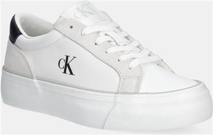 ΑΘΛΗΤΙΚΑ VULC FLATFORM MG NYLON MIX ΧΡΩΜΑ: ΑΣΠΡΟ, YW0YW01896 CALVIN KLEIN JEANS