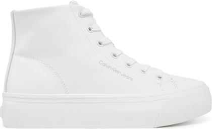 ΑΘΛΗΤΙΚΑ VULC FLATFORM MID MG LTH YW0YW01741 ΛΕΥΚΟ CALVIN KLEIN JEANS