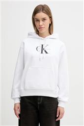 ΜΠΛΟΥΖΑ ΧΡΩΜΑ: ΑΣΠΡΟ, ΜΕ ΚΟΥΚΟΥΛΑ, LV047E221G CALVIN KLEIN JEANS