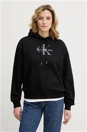 ΜΠΛΟΥΖΑ ΧΡΩΜΑ: ΜΑΥΡΟ, ΜΕ ΚΟΥΚΟΥΛΑ, LV047E221G CALVIN KLEIN JEANS