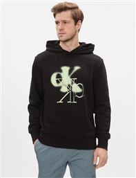 ΜΠΛΟΥΖΑ MIRRORED CK LOGO HOODIE J30J324630 ΜΑΥΡΟ REGULAR FIT CALVIN KLEIN JEANS