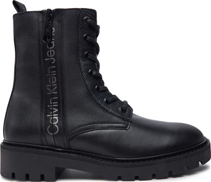 ΜΠΟΤΑΚΙΑ COMBAT MID LACEUP ZIP WN YW0YW01035 ΜΑΥΡΟ CALVIN KLEIN JEANS