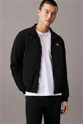 CK JEANS ΑΝΔΡΙΚΟ BOMBER ΜΕ RIBBED ΓΙΑΚΑ ΚΑΙ ΜΟΝΟΓΡΑΜΜΑ - J30J325592 ΜΑΥΡΟ CALVIN KLEIN JEANS