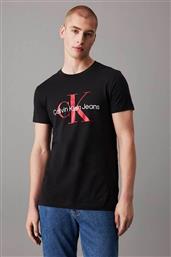 CK JEANS ΑΝΔΡΙΚΟ T-SHIRT ΜΕ MONOGRAM PRINT SLIM FIT - J30J320935 ΜΑΥΡΟ - ΚΟΚΚΙΝΟ CALVIN KLEIN JEANS