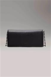 CK JEANS ΓΥΝΑΙΚΕΙΟ CLUTCH ΜΟΝΟΧΡΩΜΟ ΜΕ ΑΛΥΣΙΔΑ - K60K612623 ΜΑΥΡΟ CALVIN KLEIN JEANS