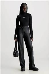 CK JEANS ΓΥΝΑΙΚΕΙΟ ΨΗΛΟΜΕΣΟ ΠΑΝΤΕΛΟΝΙ ΠΕΝΤΑΤΣΕΠΟ ΜΕ ΓΥΑΛΙΣΤΕΡΟ ΦΙΝΙΡΙΣΜΑ STRAIGHT LEG - J20J221925 ΜΑΥΡΟ CALVIN KLEIN JEANS