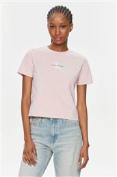 CK JEANS ΓΥΝΑΙΚΕΙΟ T-SHIRT CROPPED ΜΕ ΚΕΝΤΗΜΕΝΟ LOGO ΜΠΡΟΣΤΑ - J20J223113 ΡΟΖ CALVIN KLEIN JEANS