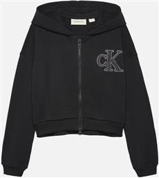 JEANS CK LOGO TERRY ZIP THROUGH CALVIN KLEIN