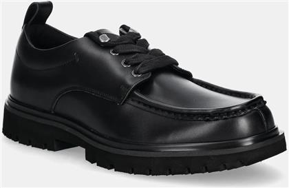 ΔΕΡΜΑΤΙΝΑ ΚΛΕΙΣΤΑ ΠΑΠΟΥΤΣΙΑ EVA APRON LACEUP CD ΧΡΩΜΑ: ΜΑΥΡΟ, YM0YM01178 CALVIN KLEIN JEANS