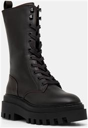 ΔΕΡΜΑΤΙΝΑ WORKERS FLATFORM LACE UP BOOT MG LTH ΧΡΩΜΑ: ΚΑΦΕ, YW0YW01544 CALVIN KLEIN JEANS