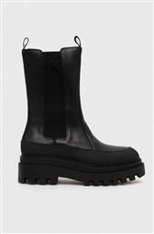 ΔΕΡΜΑΤΙΝΕΣ ΜΠΟΤΕΣ ΤΣΕΛΣΙ FLATFORM CHELSEA BOOT LTH WN ΓΥΝΑΙΚΕΙΕΣ, ΧΡΩΜΑ: ΜΑΥΡΟ, YW0YW01111 F3YW0YW01111 CALVIN KLEIN JEANS