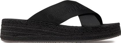 ΕΣΠΑΝΤΡΙΓΙΕΣ SPORTY WEDGE ROPE SANDAL MR YW0YW01364 ΜΑΥΡΟ CALVIN KLEIN JEANS