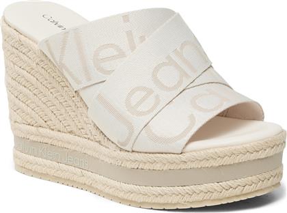 ΕΣΠΑΝΤΡΙΓΙΕΣ WEDGE SANDAL WEBBING YW0YW00961 ΕΚΡΟΥ CALVIN KLEIN JEANS