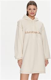 ΦΟΡΕΜΑ ΚΑΘΗΜΕΡΙΝΟ HERO MONOLOGO HOODIE DRESS J20J223245 ΕΚΡΟΥ RELAXED FIT CALVIN KLEIN JEANS