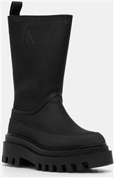 ΓΑΛΟΤΣΕΣ FLATFORM RAINBOOT HIGH MG R ΧΡΩΜΑ: ΜΑΥΡΟ, YW0YW01559 CALVIN KLEIN JEANS