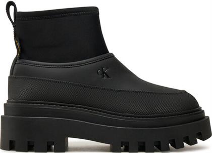 ΓΑΛΟΤΣΕΣ FLATFORM RAINBOOT LOW MG R YW0YW01560 ΜΑΥΡΟ CALVIN KLEIN JEANS