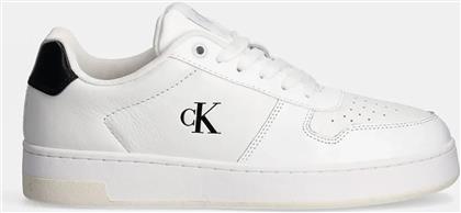 ΓΥΝΑΙΚΕΙΑ SNEAKERS ΜΕ ΛΟΓΟΤΥΠΟ ''BASKET CUPSOLE LOW MG'' - YW0YW01765 ΛΕΥΚΟ CALVIN KLEIN JEANS