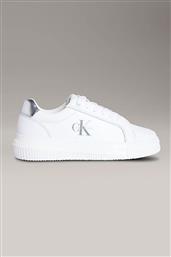 ΓΥΝΑΙΚΕΙΑ SNEAKERS ΜΕ ΛΟΓΟΤΥΠΟ ''CHUNKY CUPSOLE MONO LTH WN'' - YW0YW01876 ΛΕΥΚΟ CALVIN KLEIN JEANS