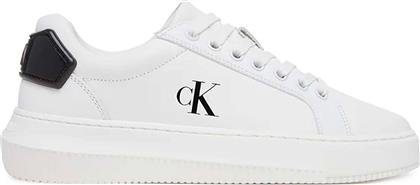 ΓΥΝΑΙΚΕΙΑ SNEAKERS ΜΕ ΛΟΓΟΤΥΠΟ ''CHUNKY CUPSOLE RU PATCH'' - YW0YW01846 ΛΕΥΚΟ CALVIN KLEIN JEANS