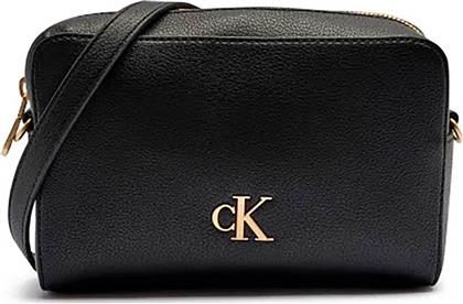 ΓΥΝΑΙΚΕΙΑ ΤΣΑΝΤΑ CROSSBODY ΜΕ ΜΕΤΑΛΛΙΚΟ LOGO - LV04K3162G ΜΑΥΡΟ CALVIN KLEIN JEANS