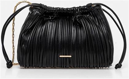 ΓΥΝΑΙΚΕΙΑ ΤΣΑΝΤΑ CROSSBODY ΜΟΝΟΧΡΩΜΗ ΜΕ ΜΕΤΑΛΛΙΚΟ ΛΟΓΟΤΥΠΟ - LV04F3076G ΜΑΥΡΟ CALVIN KLEIN JEANS
