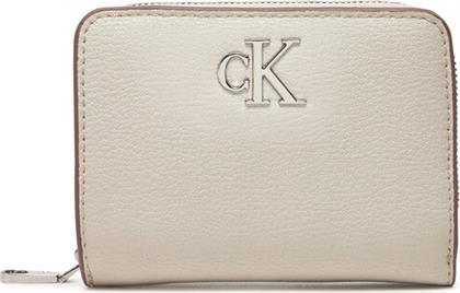 ΓΥΝΑΙΚΕΙΟ ΠΟΡΤΟΦΟΛΙ MINIMAL MONOGRAM MD ZIP AROUND LV04K1009G ΕΚΡΟΥ CALVIN KLEIN JEANS