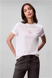 ΓΥΝΑΙΚΕΙΟ T-SHIRT ΜΟΝΟΧΡΩΜΟ ΜΕ ΛΟΓΟΤΥΠΟ - LV047C856G ΛΕΥΚΟ CALVIN KLEIN JEANS