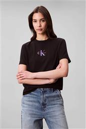 ΓΥΝΑΙΚΕΙΟ T-SHIRT ΜΟΝΟΧΡΩΜΟ ΜΕ ΛΟΓΟΤΥΠΟ - LV047C856G ΜΑΥΡΟ CALVIN KLEIN JEANS
