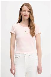 ΓΥΝΑΙΚΕΙΟ T-SHIRT ΜΟΝΟΧΡΩΜΟ ΜΕ ΛΟΓΟΤΥΠΟ SLIM FIT - LV047C200G ΡΟΖ CALVIN KLEIN JEANS